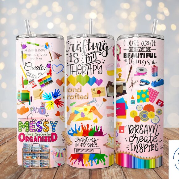 Crafting Tumbler, Craft Lover Gift, Hobby Tumbler, Creative Therapy Cup - Picture 1 of 7